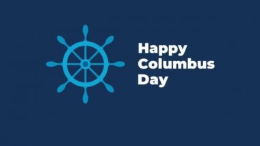 columbus day animation background in flat design