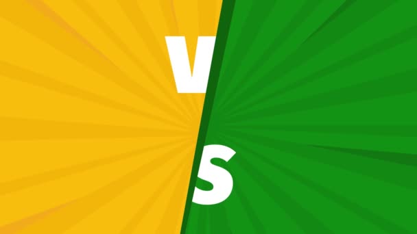 黄色VS绿色。团队对战斗屏幕。对抗背景竞争。运动图形。动画。页：1. — 图库视频影像