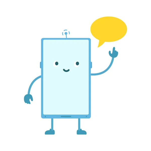 Phone character. Message bubble. Vector illustration. — Vettoriale Stock