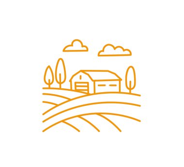 Çiftlik ahırı ikonu. Tarım tarlası. Düzenlenebilir vuruş boyutu.