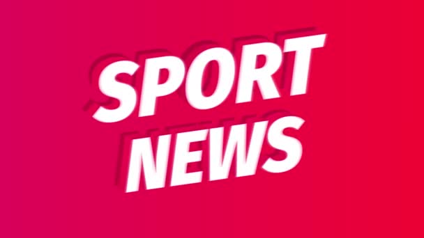 Sport news text title animacja. Grafika ruchowa. Ekran rozpryskowy. Najnowsze wiadomości.. — Wideo stockowe