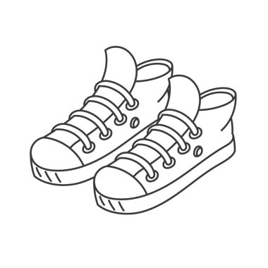 Spor ayakkabısı. Erkek ayakkabısı. Düzenlenebilir felç. Satır simgesi.