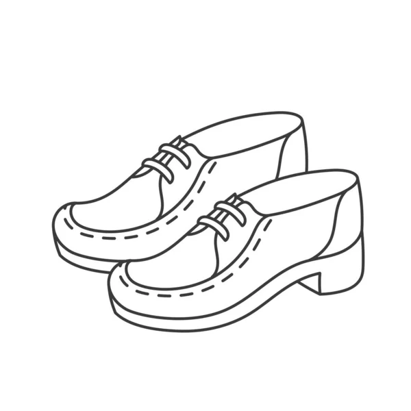 Човнове взуття. Двобійники для чоловіка. Підходящий інсульт. Піктограма рядка . — стоковий вектор