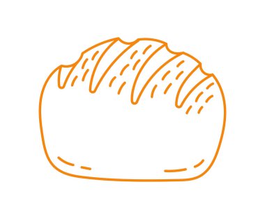 Bir somun ekmek. Satır simgesi. Vektör illüstrasyonu.