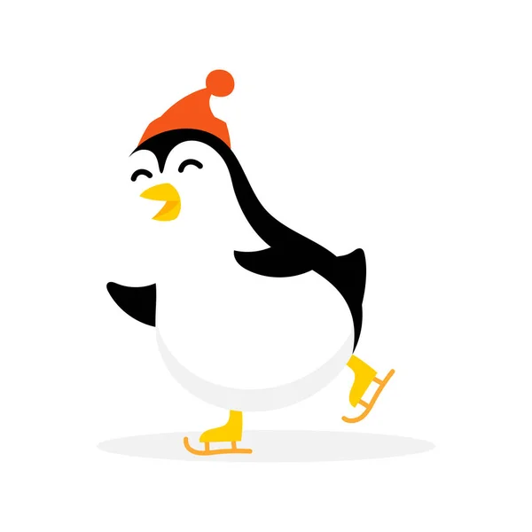 Παγοδρομία Penguin Παγοδρόμιο Εικονογράφηση Φορέα Μασκότ Κινουμένων Σχεδίων Αρκτικό Πτηνό — Διανυσματικό Αρχείο
