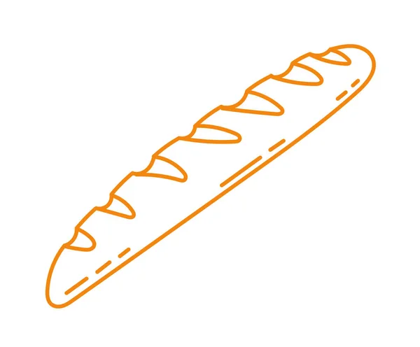 Loaf Bread Line Icon Vector Illustration — Stock Vector