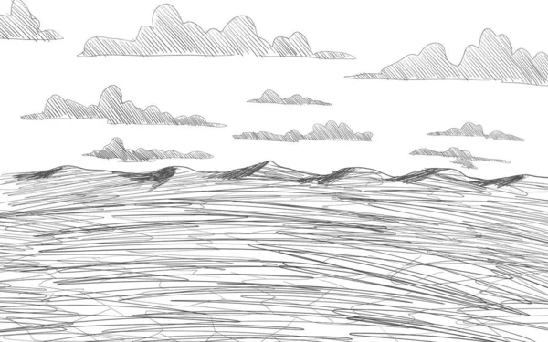 Panoramatická Pouštní Krajina Napájecí Prostředí Pozadí Pustiny Vektorová Ilustrace — Stockový vektor
