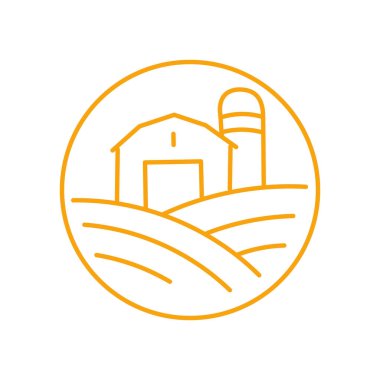 Tarım tarlaları ekin yetiştiriyor. Satır simgesi. Yolları açın. Düzenlenebilir felç. Özel satır kalınlığı.