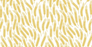 Editable outline stroke thickness. Vector line. Leaves and ears of wheat wrapper.