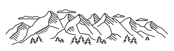 Mountain Line Landscape Vector Illustration — Stockvektor