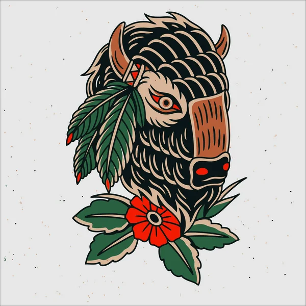 Black Bull Head Logo Has Interest Vector Ilustration — Stock Vector