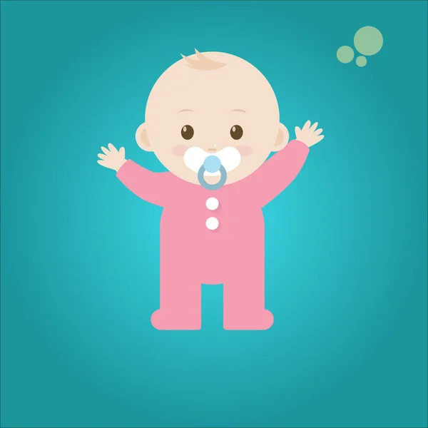 おむつのかわいい幼児 ベクトルイラスト ベビーケアロゴ — ストックベクタ