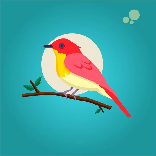 Vogel Cartoon Vektor Symbol Mit Hintergrund Blauer Himmelsvektor — Stockvektor