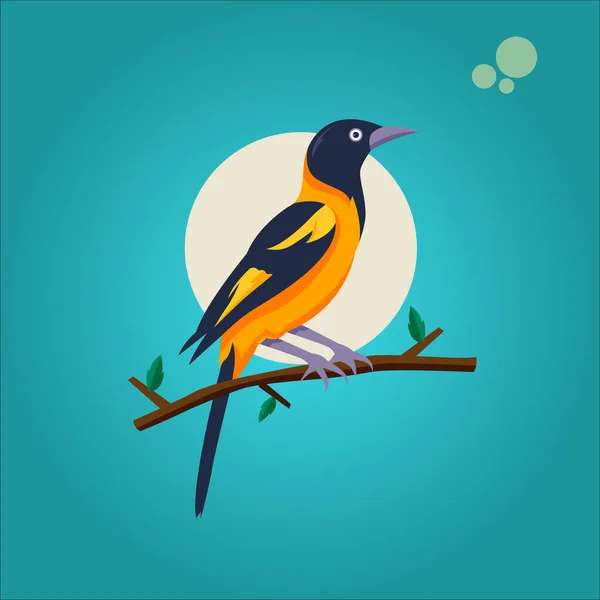 Pájaro Icono Del Vector Dibujos Animados Con Fondo Azul Cielo — Archivo Imágenes Vectoriales