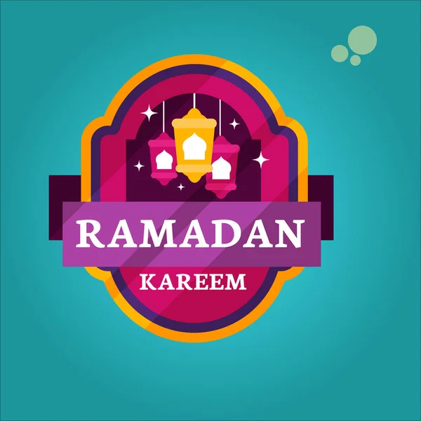 Ramadan Kareem Badge Logo Mosque Ramadan Logo Vector Ilustration — Stock Vector