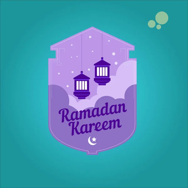 Ramadan Kareem Badge Logo Mosque Ramadan Logo Vector Ilustration — Vetor de Stock