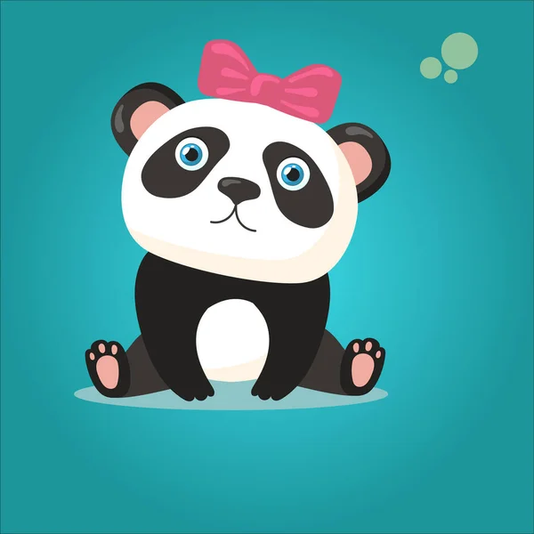 Vector Cartoon Style Cute Panda Ilustration Design — Stock Vector