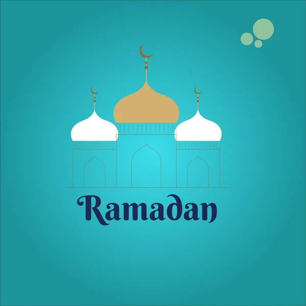 Ramadan Mubarak Menyambut Gambar Desain Vektor - Stok Vektor