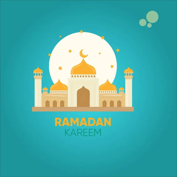 Ramadan Mosque Masjid Illustration Silhouette Style Back Frame Isolated Background — Stock Vector