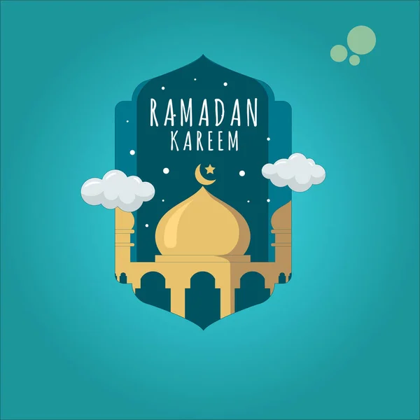 Ramadan Mesquita Masjid Ilustração Com Estilo Silhueta Parte Trás Quadro —  Vetores de Stock