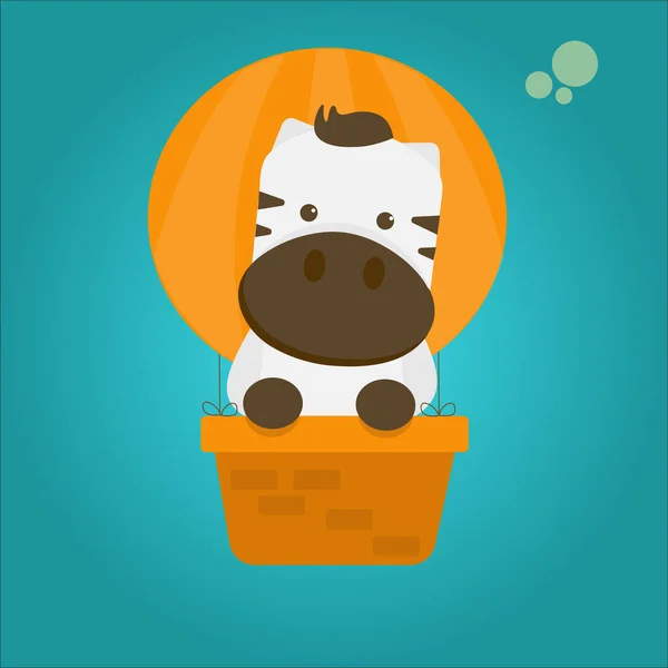 Cartoon Cute Animals Baby Card Invitation Vector Illustration — Stockvektor