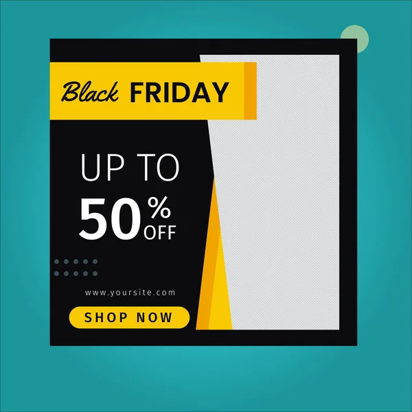 Social Media Post Template Online Shopping Black Friday Vector — Stock Vector