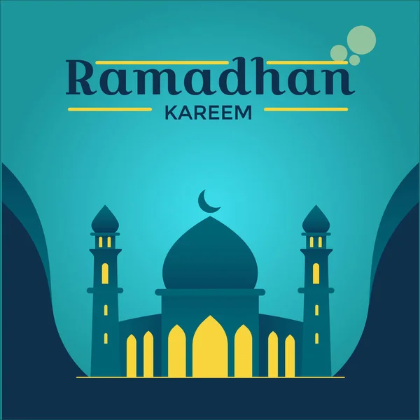 Ramadhan Kareem Social Media Template Post Vector Ilustration — стоковый вектор