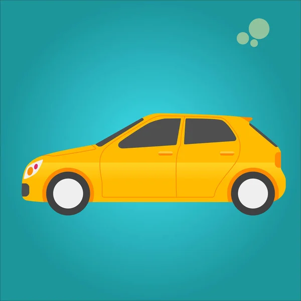 Car Side View Vector Flat Ilustration Design — Vetor de Stock