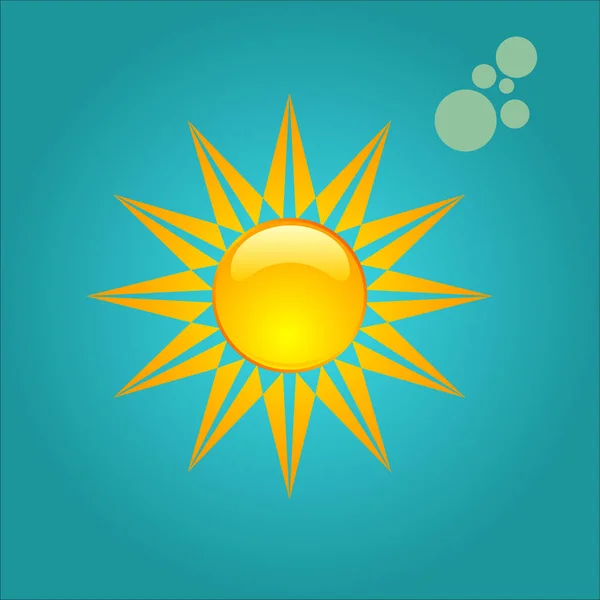 Sol Nube Icono Del Tiempo Ilustración Vectorial — Vector de stock