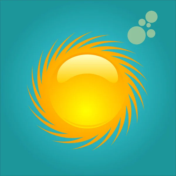 Sol Nube Icono Del Tiempo Ilustración Vectorial — Vector de stock
