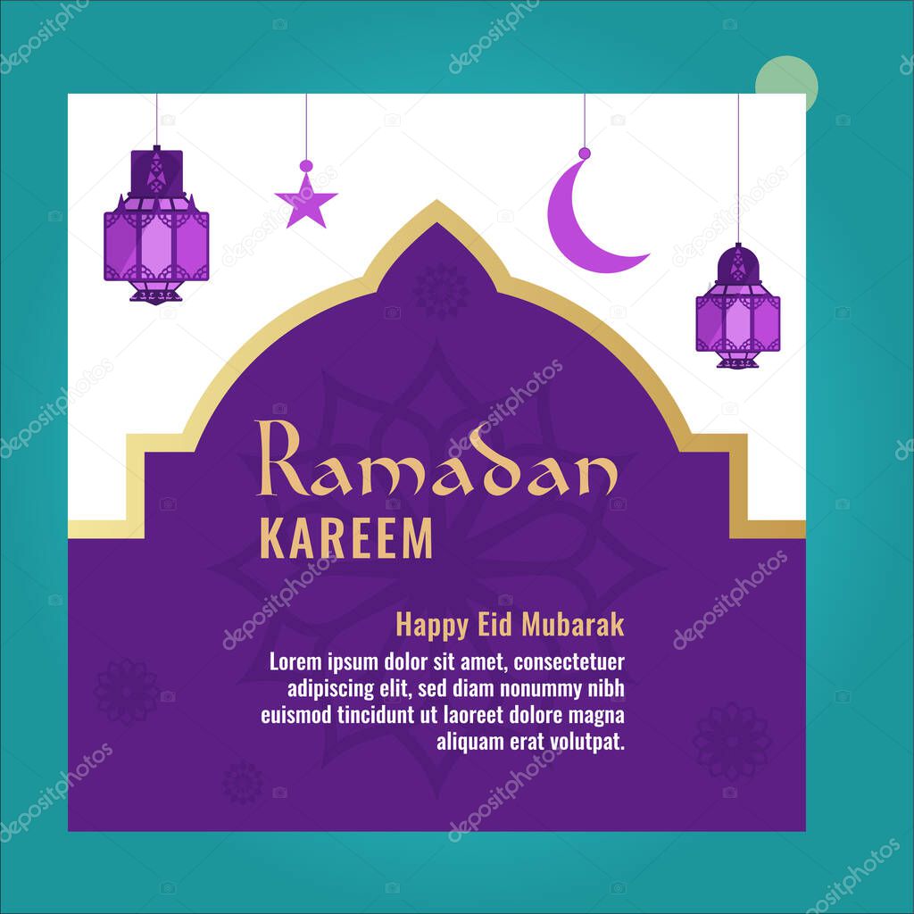 ramadhan kareem social media template post vector ilustration