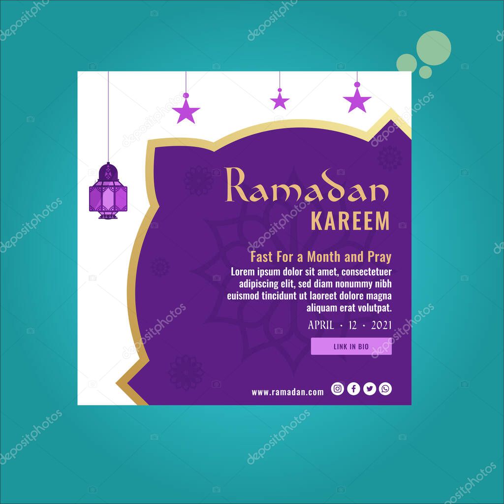 ramadhan kareem social media template post vector ilustration