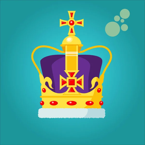 Golden Crown Monarchs Isolated Regalia King Queen Princess Prince — Stock Vector