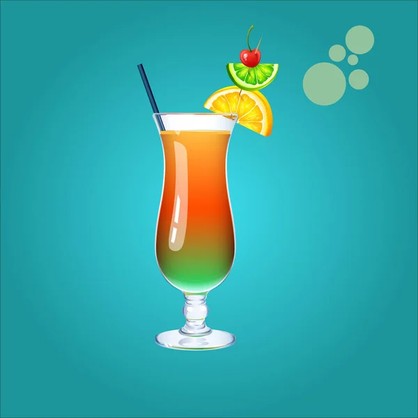 酒精饮料图标设置在流行的平面设计风格 设计菜单中受欢迎的鸡尾酒 — 图库矢量图片