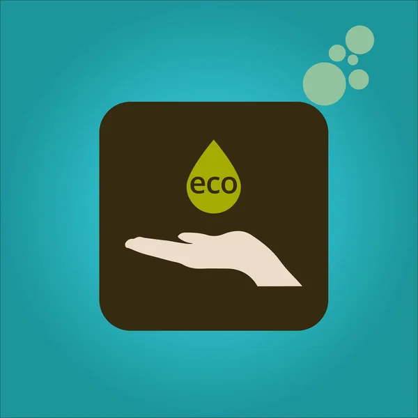 Ekologie Ploché Logo Nebo Design Vektoru Ikon — Stockový vektor