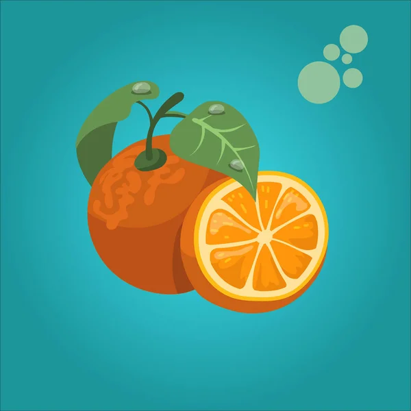 橙枝花矢量设计3D — 图库矢量图片