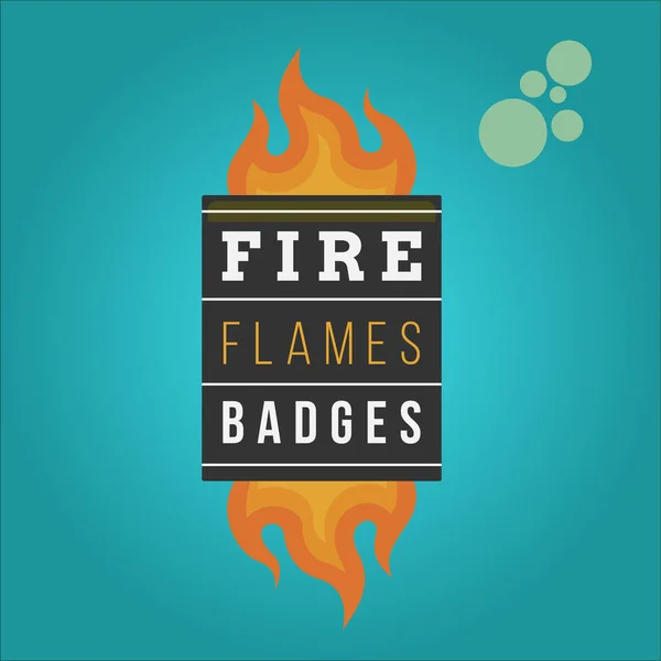 Vettore Modello Logo Badge Antincendio — Vettoriale Stock