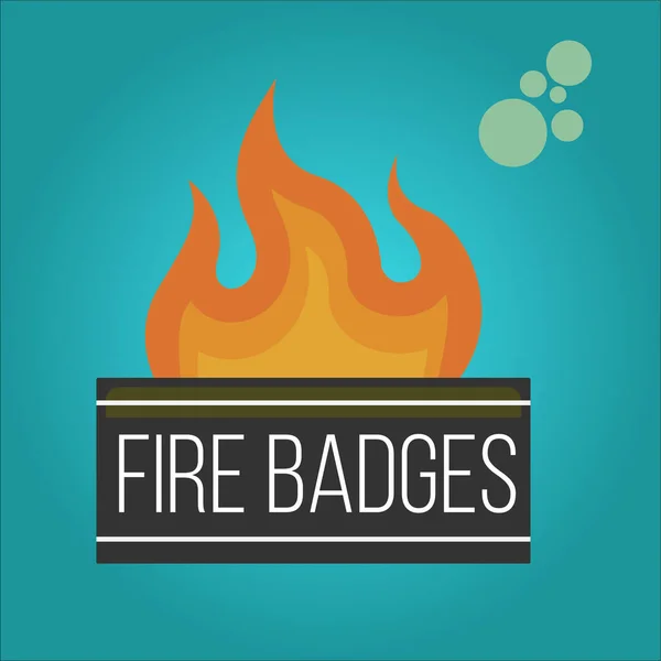 Vettore Modello Logo Badge Antincendio — Vettoriale Stock