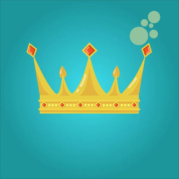 Krone Vektor Goldenen Königlichen Schmuck Symbol Von König Königin Und — Stockvektor