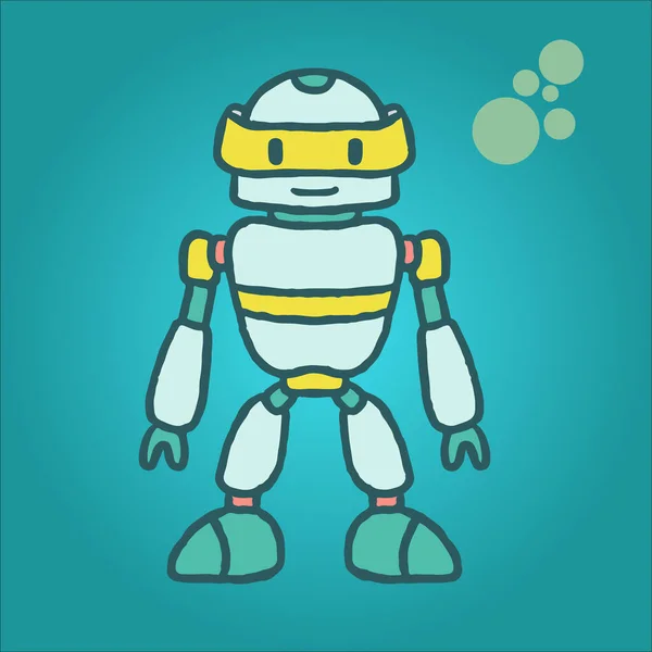 Robot Vectorial Divertido Diseño Ilustración Aislado Estilo Plano — Vector de stock