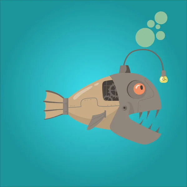 Roboty Wektor Kreskówki Roboty Dzieci Zabawki Charakter Zwierząt Ryby Królik — Wektor stockowy