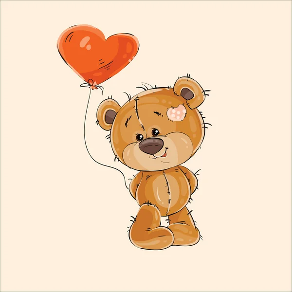 Diseño Vectores Oso Peluche Enamorado — Vector de stock