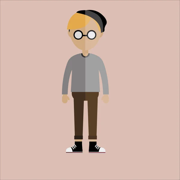 Mensen Avatar Cartoon Ontwerp Platte Vector — Stockvector