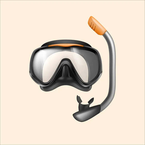 Realistic Diving Equipment Snorkling Vector — Stock Vector