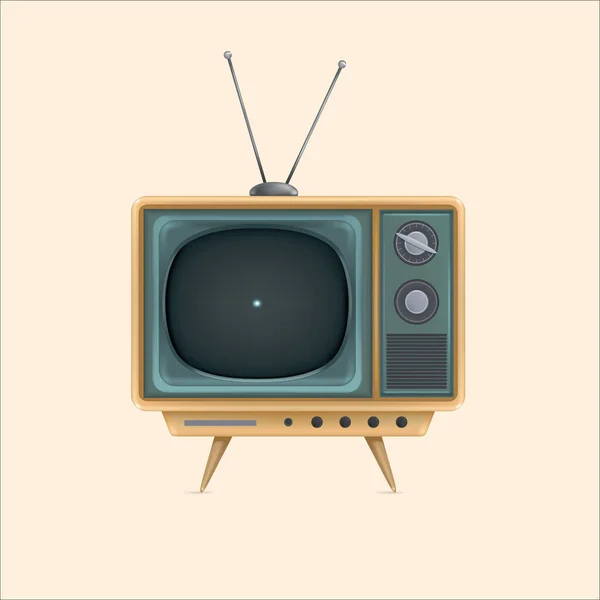 Vintage Fernseher Schalten Vektor — Stockvektor