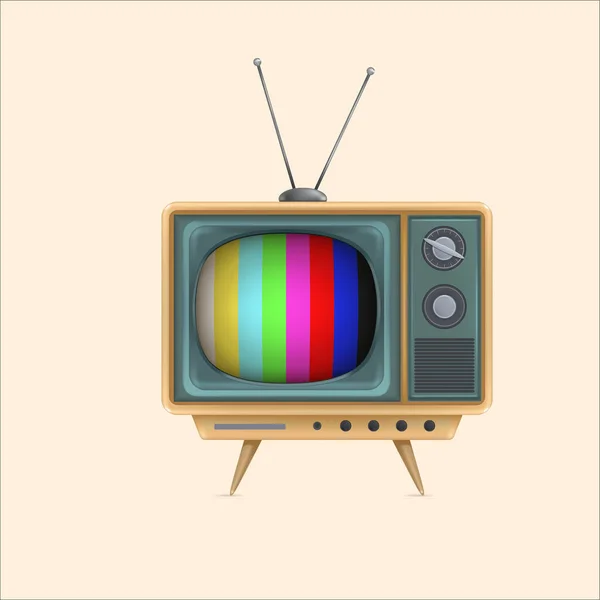 Vintage Television Turn Vector — Stock Vector