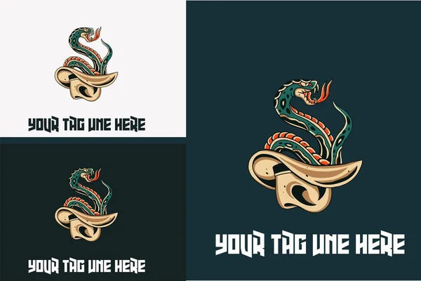 Λογότυπο Έννοια Του Πράσινου Φίδι Διάνυσμα Εικονογράφηση Σχεδιασμό — Διανυσματικό Αρχείο