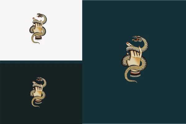 Diseño Obras Arte Serpiente Enojado Vector Ilustración — Archivo Imágenes Vectoriales