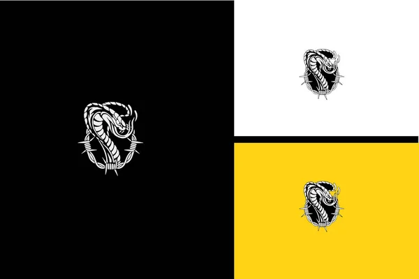 Head King Cobra Vector Black White — Archivo Imágenes Vectoriales