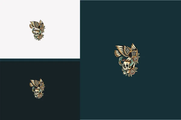 Head Skull Eagle Vector Illustration Design — Image vectorielle
